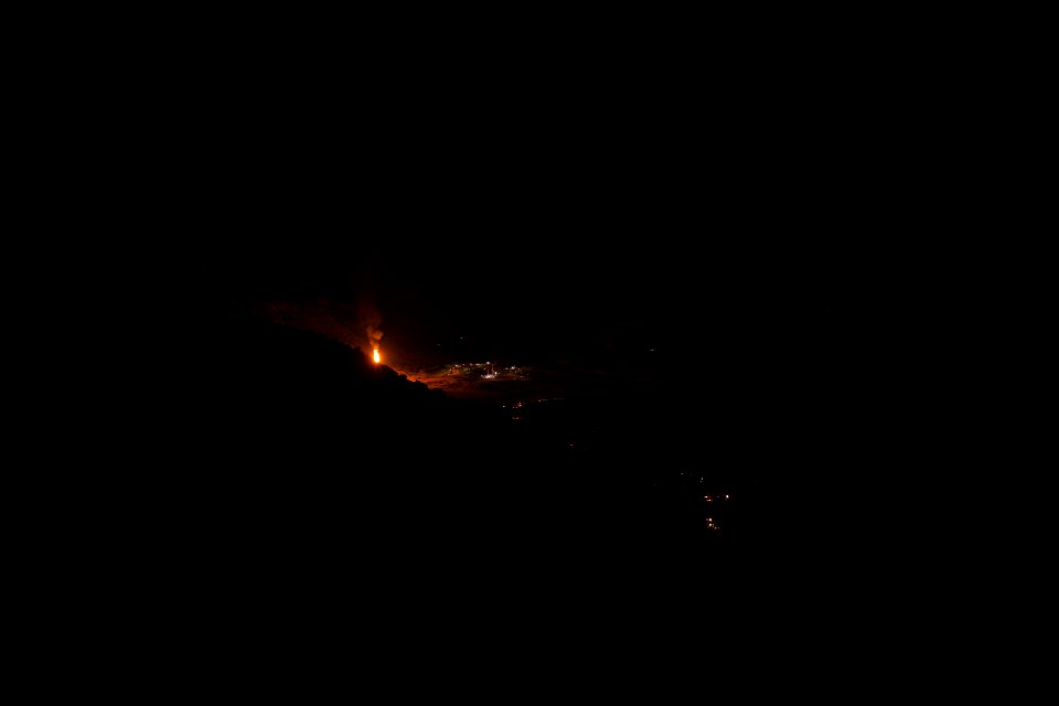 View of the gas burnoff across from Lalish