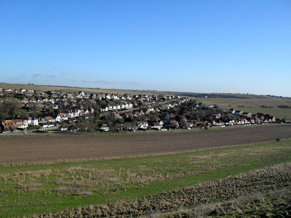 View of Ovingdean from Cattle Hill (January 2010) (1)