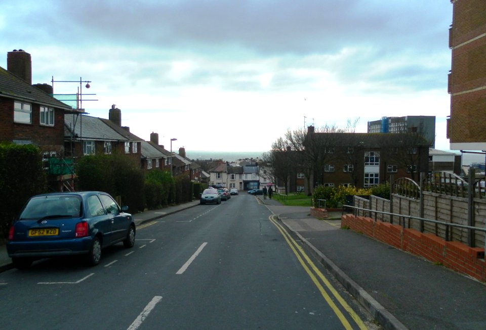 View Southwards down Mount Pleasant, Brighton (March 2013)