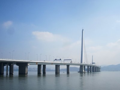 View of Shenzhen Bay Bridge from the coast2