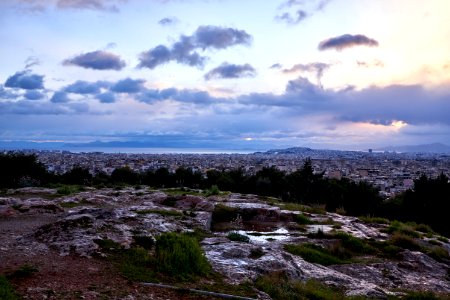 View of Piraeus from the plateau of Melite on 15 February 2019
