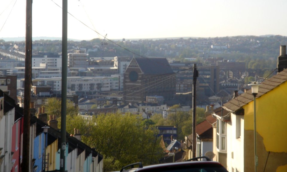 View of St Bartholomew's Church from Albion Hill, Brighton (April 2009)