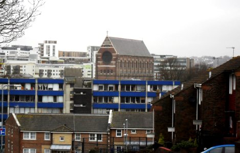 View of St Bartholomew's Church from Grove Hill, Brighton (January 2011)