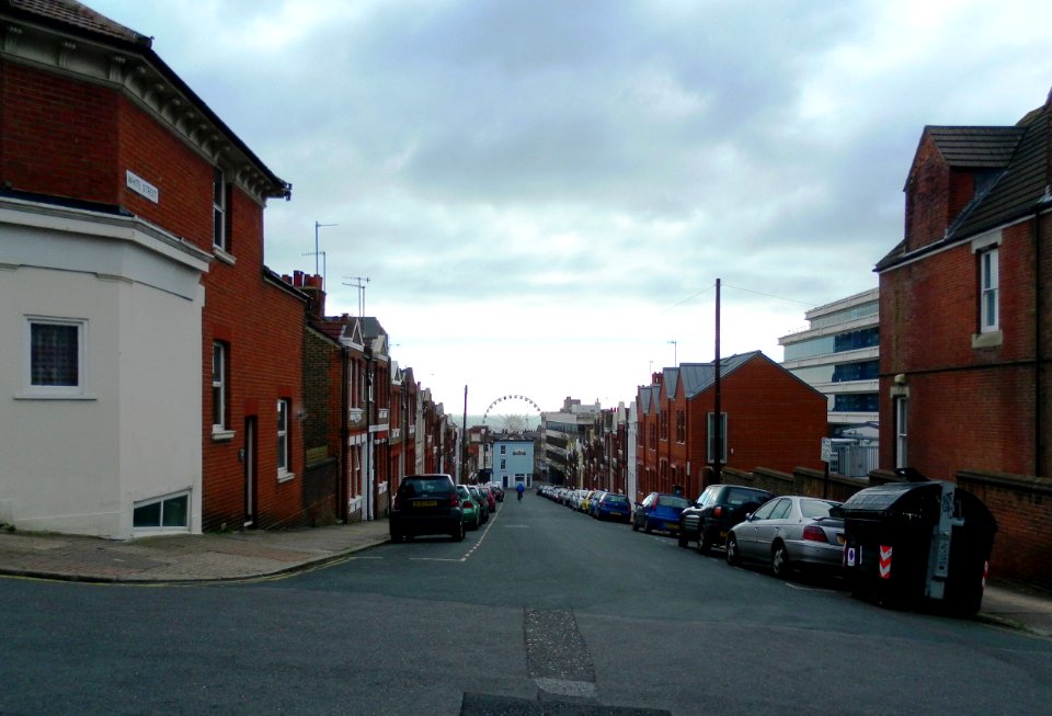 View Southwards along White Street, Brighton (March 2013)