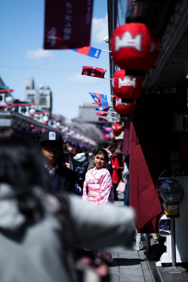 Views in April 2019 around the Buddhist temple Sensō-ji in Asakusa, Tokyo, Japan 04