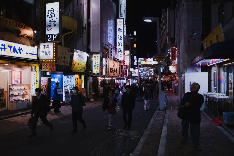 Views at night in April of 2019 around the Ueno neighborhood in Tokyo 17