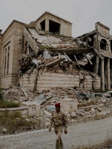 Views in April of 2019 of the castles of Saddam Hussein and his wife in the command center of Mosul 02