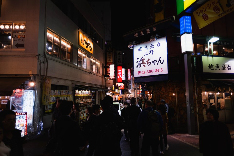 Views at night in April of 2019 around the Ueno neighborhood in Tokyo 19