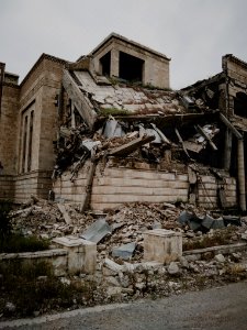 Views in April of 2019 of the castles of Saddam Hussein and his wife in the command center of Mosul 05