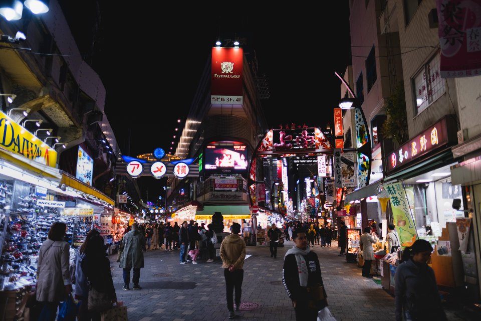 Views at night in April of 2019 around the Ueno neighborhood in Tokyo 27