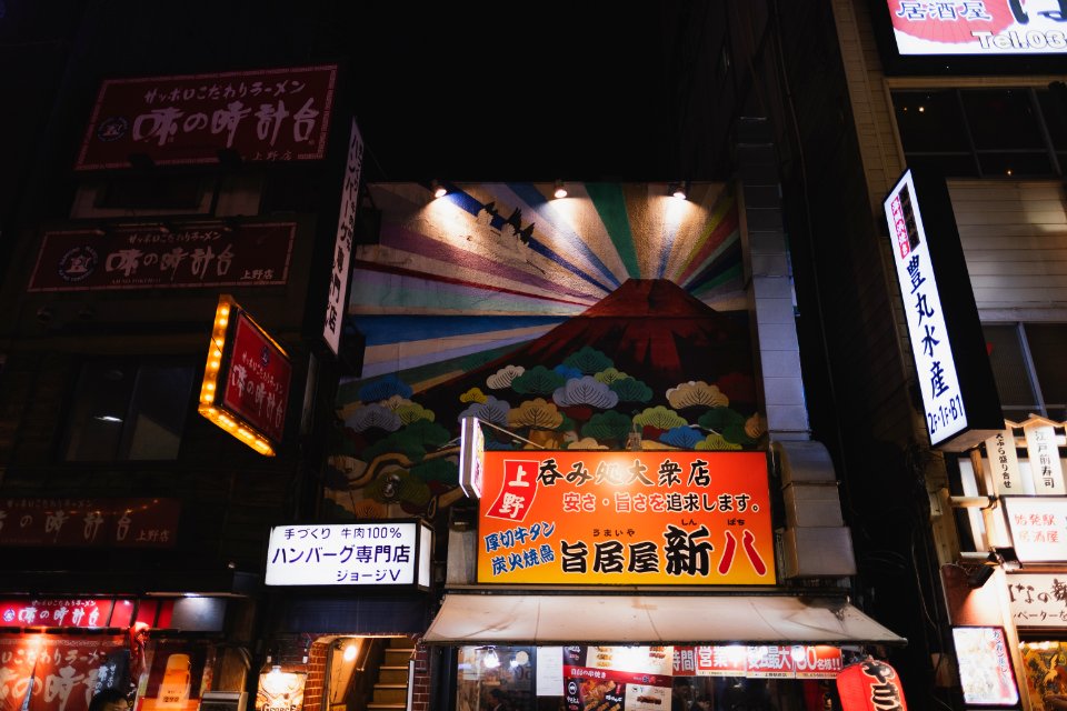 Views at night in April of 2019 around the Ueno neighborhood in Tokyo 32