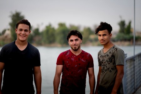 Views at the old bridge over the Tigris in the city of Mosul in summer of 2019 after retaking the city from the Islamic State 04
