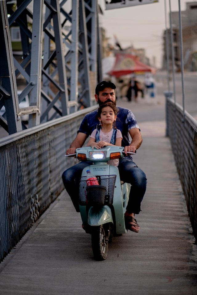 Views at the old bridge over the Tigris in the city of Mosul in summer of 2019 after retaking the city from the Islamic State 03