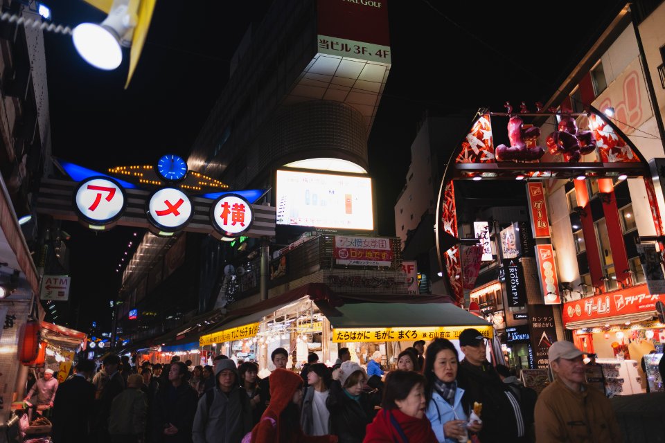 Views at night in April of 2019 around the Ueno neighborhood in Tokyo 39