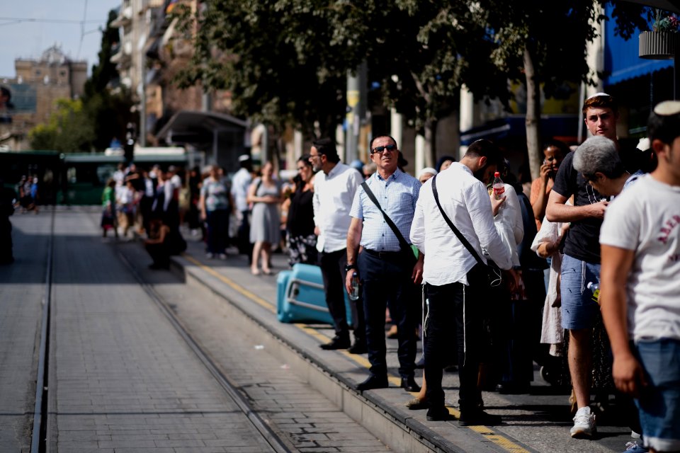 Views along Jaffa street in October of 2019 during the Sukkot holiday 07