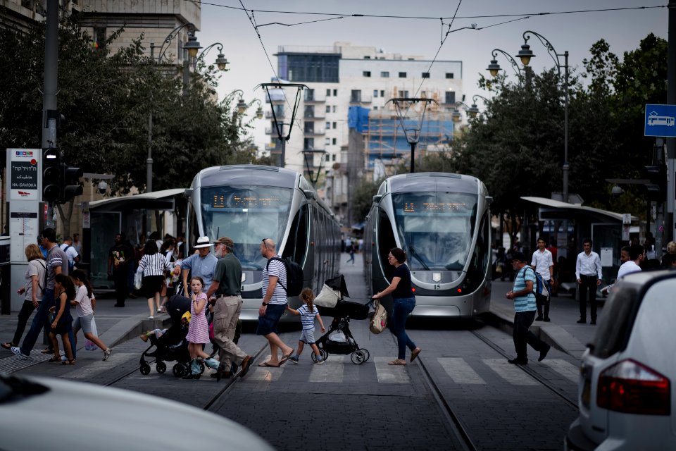 Views along Jaffa street in October of 2019 during the Sukkot holiday 01