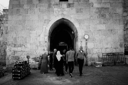 Views around Herod's Gate at the Old City of Jerusalem in 2019, October 02