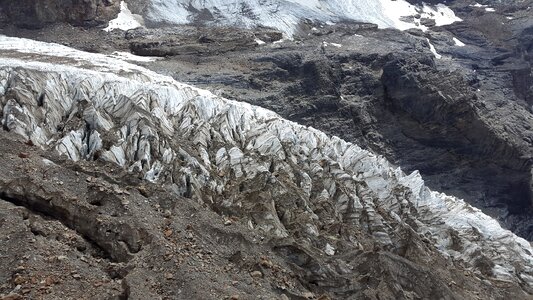 Scree ice glacier break
