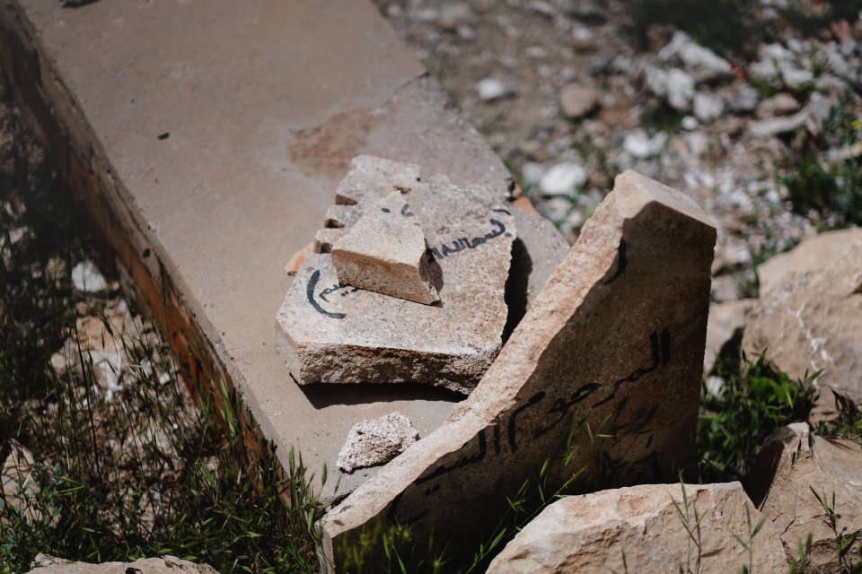 Views around the Yezidi shrine of Mame Reshan after its destruction by the Islamic State, in the Shingal mountains overlooking Shingal 13
