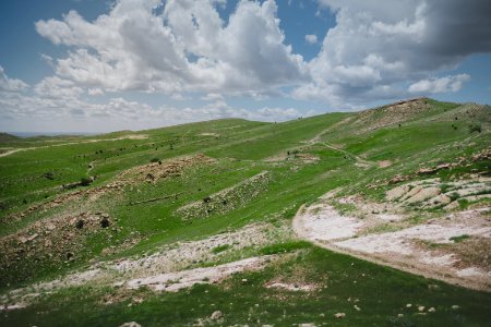 Views around the Yezidi shrine of Mame Reshan after its destruction by the Islamic State, in the Shingal mountains overlooking Shingal 09