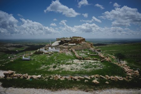 Views around the Yezidi shrine of Mame Reshan after its destruction by the Islamic State, in the Shingal mountains overlooking Shingal 06