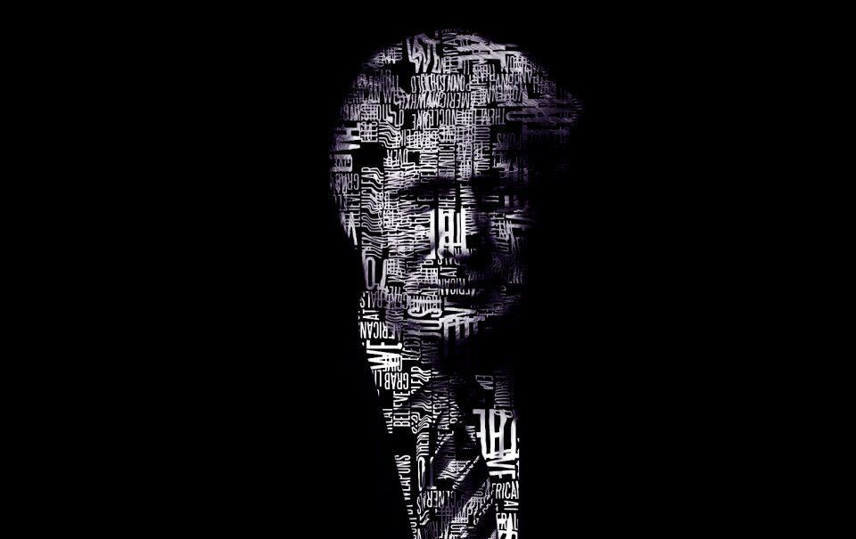 Text america black white