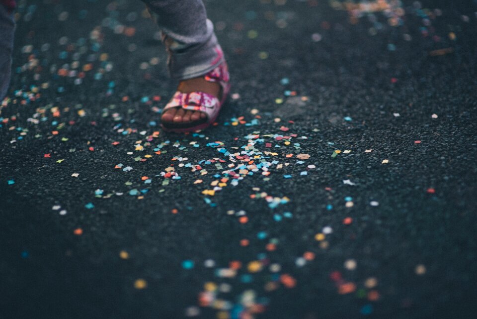 Bokeh confetti blue bokeh