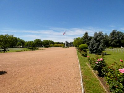 Villeurbanne - Avenue Albert Einstein - Nécropole nationale de la Doua - Allée principale, depuis l'entrée