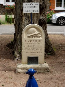 Villeneuve-Saint-Germain (Aisne) monument Verdun au pied de l'arbre de la Liberté