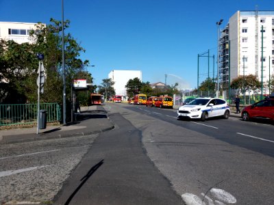 Villeurbanne - Avenue du Bel-Air, extinction de l'incendie de Bel Air Camp (1)