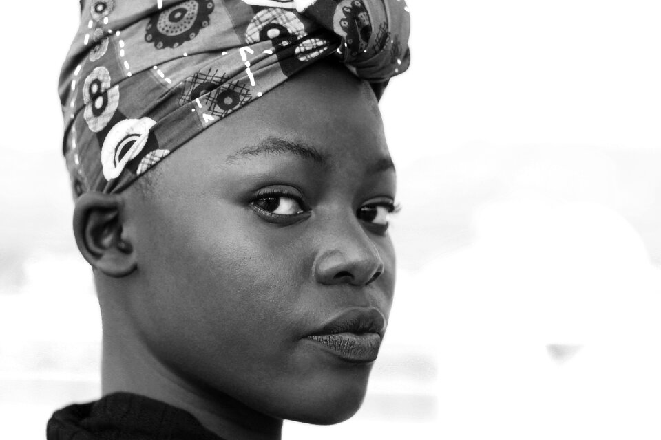 Head wraps dashiki black and white