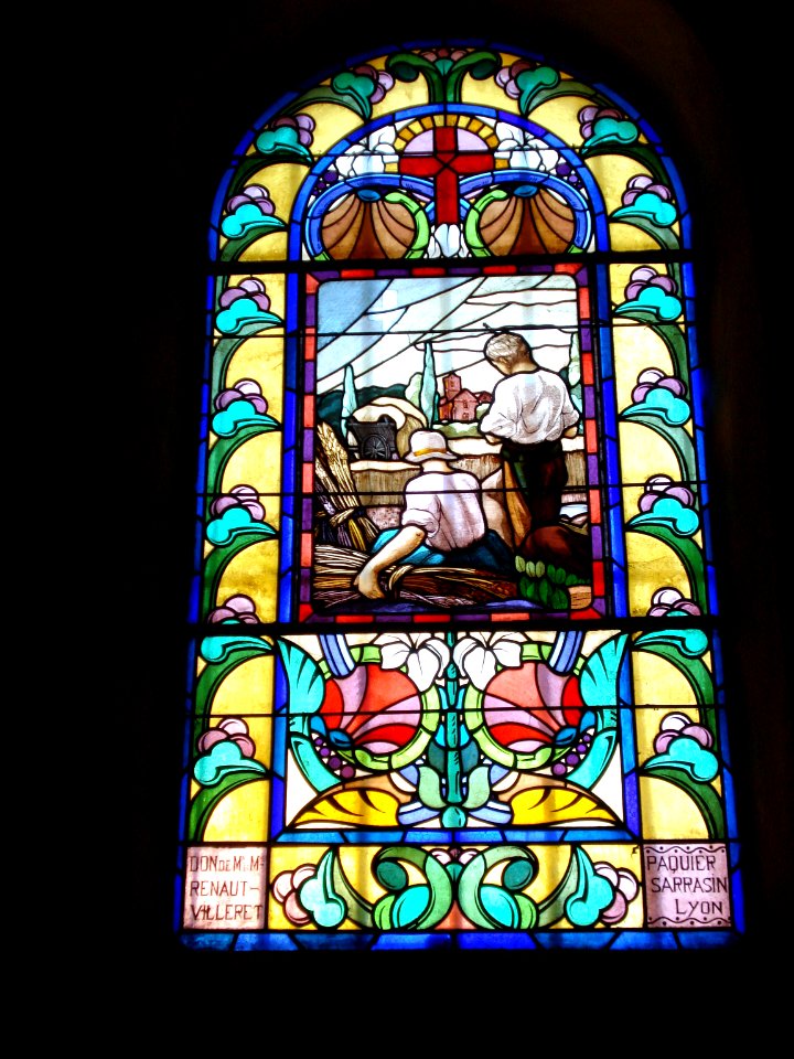 Villerest (Loire, Fr), vitrail d'église