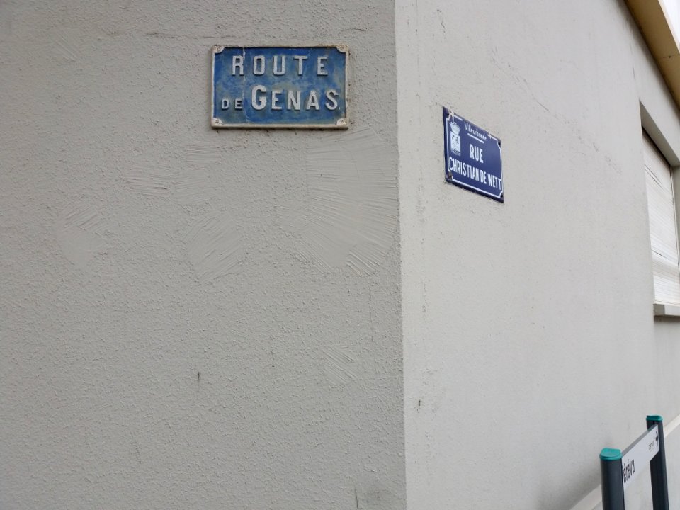 Villeurbanne - Route de Genas, plaque