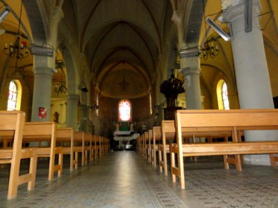Villers-Sire-Nicole (Nord, Fr) église St.Martin, intérieur