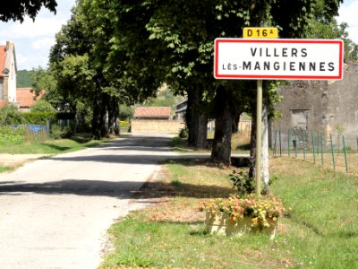 Villers-lès-Mangiennes (Meuse) city limit sign