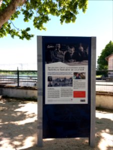 Villeurbanne - Centrale hydroélectrique de Cusset, panneau historique du belvédère