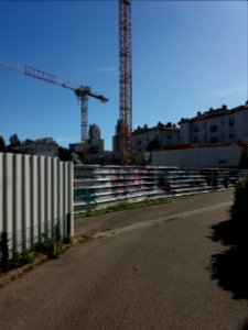 Villeurbanne - Passage Rey, vers le sud-est, grues