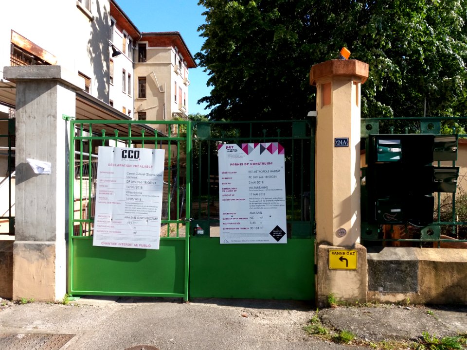 Villeurbanne - L'Autre Soie, permis de construire sur le portail