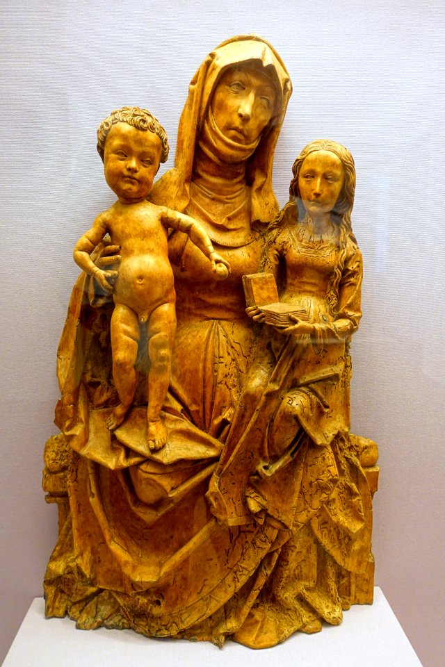Virgin and Child with Saint Anne by Tilman Riemenschneider and workshop, c. 1500, linden wood - Mainfränkisches Museum - Würzburg, Germany - DSC04839