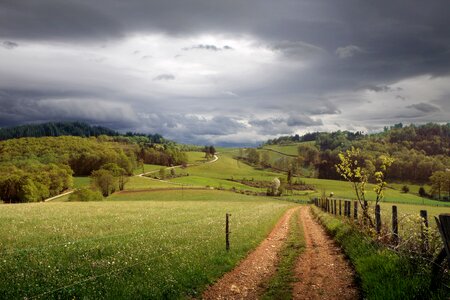 Field landscape storm