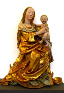Virgin and Child on a crescent moon, from the Karmeliterklosterkirche St. Salvator, Nuremberg, c. 1485-1490, limewood - Germanisches Nationalmuseum - Nuremberg, Germany -DSC02863
