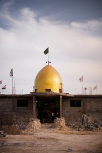 Visiting the Shia shrine of Sayida Zeyneb in Shingal in April of 2019, during its reconstruction following destruction by the Islamic State 14