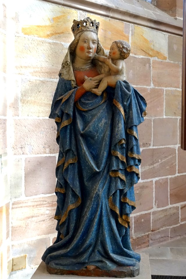 Virgin and Child, Master of the Bamberger Otto-Grabmals, from Weintrauengasse 2, Nuremberg, c. 1430-1440, sandstone - Germanisches Nationalmuseum - Nuremberg, Germany - DSC02812