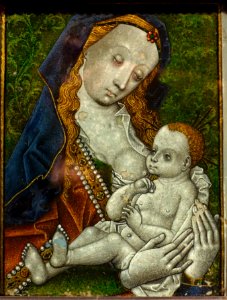 Virgin and Child, Netherlands, 1400-1450, reverse glass painting - Bode-Museum - DSC03648