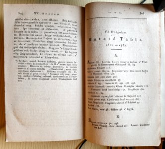 Virág Benedek - Magyar Századok - névmutató (Hungarian Centuries - index) 1816