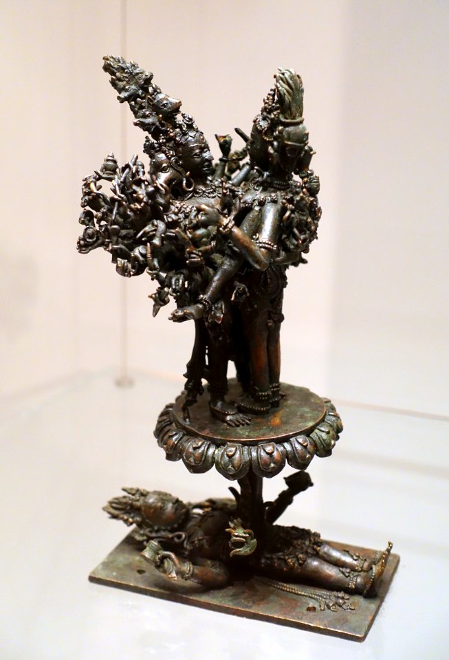 Viresvara Bhairava and Khaganana Kali, Nepal, 17th century AD, bronze, view 2 - Ethnological Museum, Berlin - DSC01850