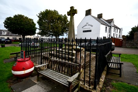 Village Cross, Sundial And Railings