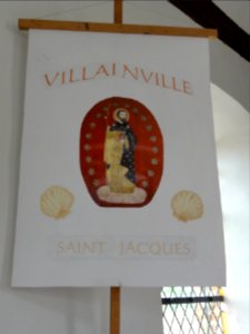 Villainville (Seine-Mar.) église, bannière de procession 01