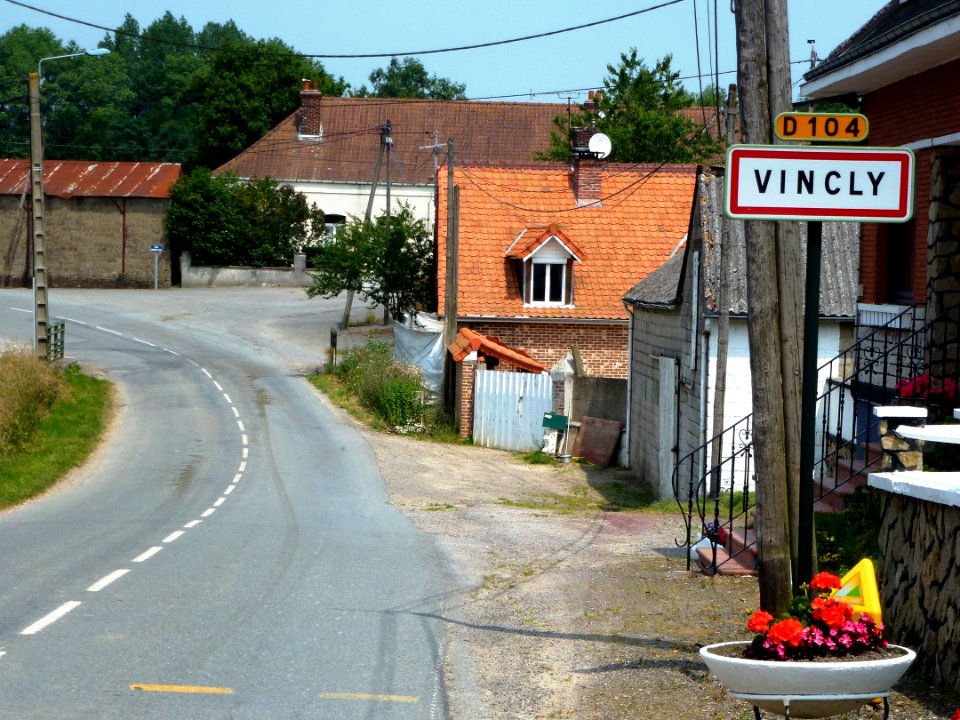 Vincly (Pas-de-Calais, Fr) city limit sign