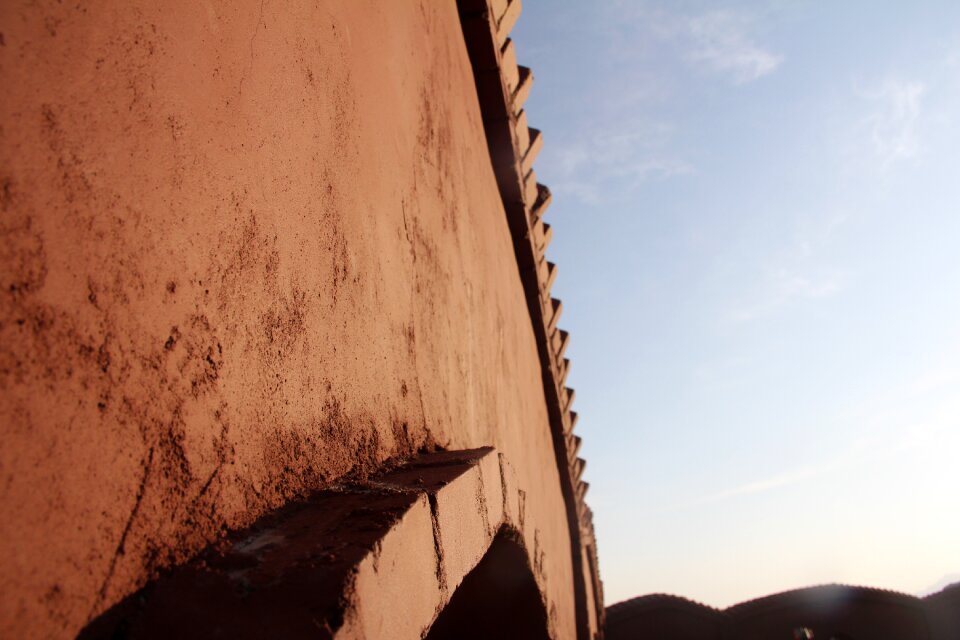 Red wall buddha sky